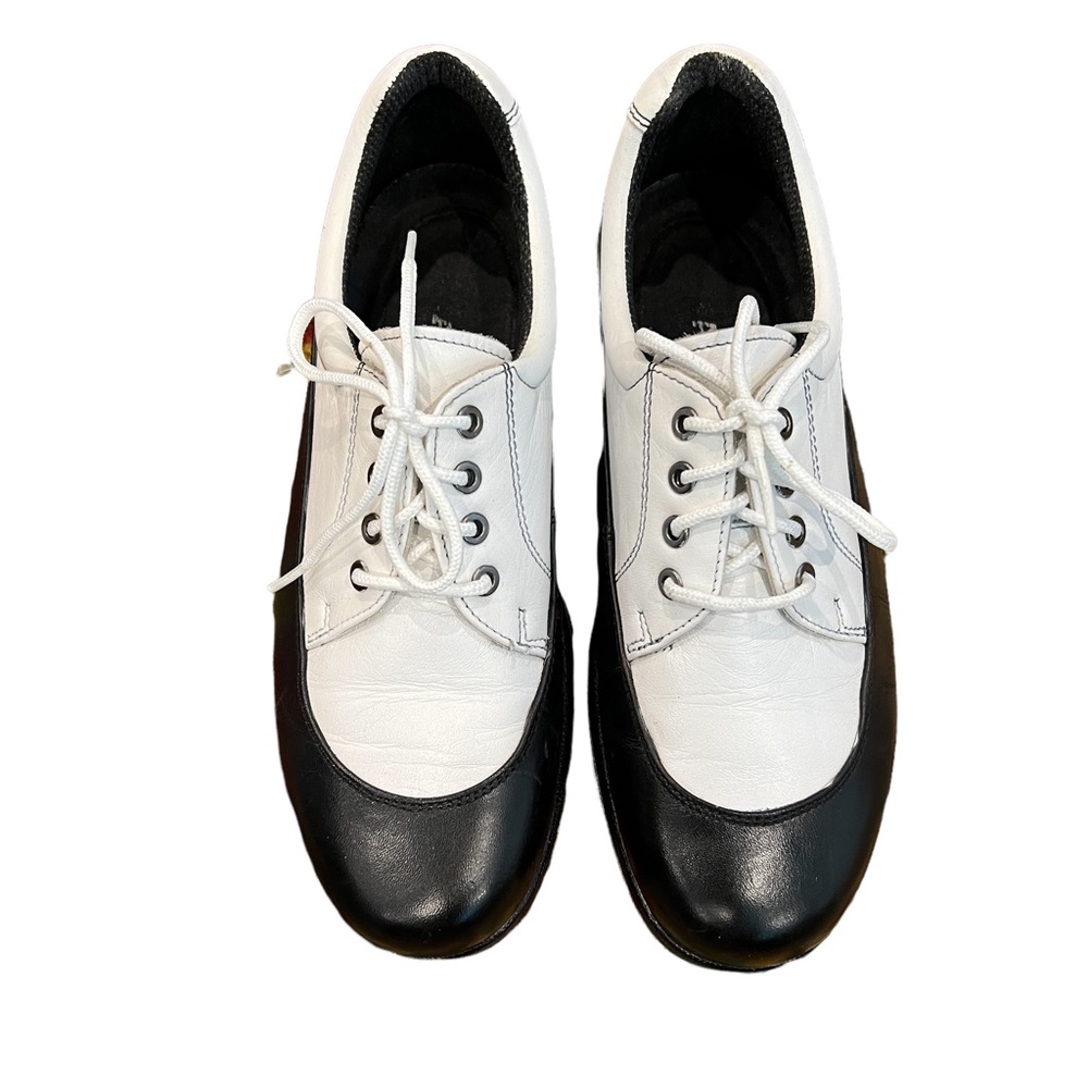 BALLY Golf Shoes Black & White Leather Upper Women’s Size 6.5